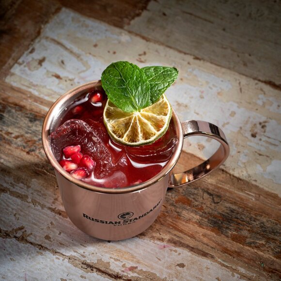 Pair (2) Russian Standard Vodka Moscow Mule Copper Coated Mug Bar Set - Picture 3 of 6